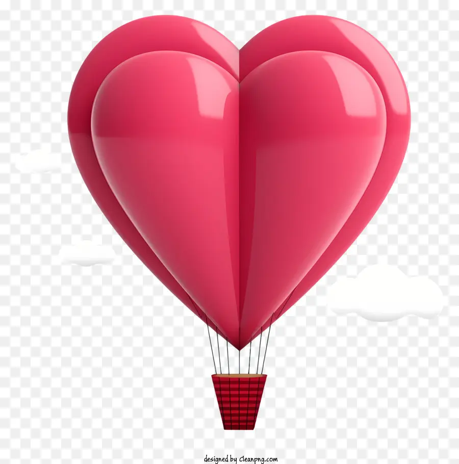 Balon Udara Panas 3d，Heartshaped Balon Udara Panas PNG