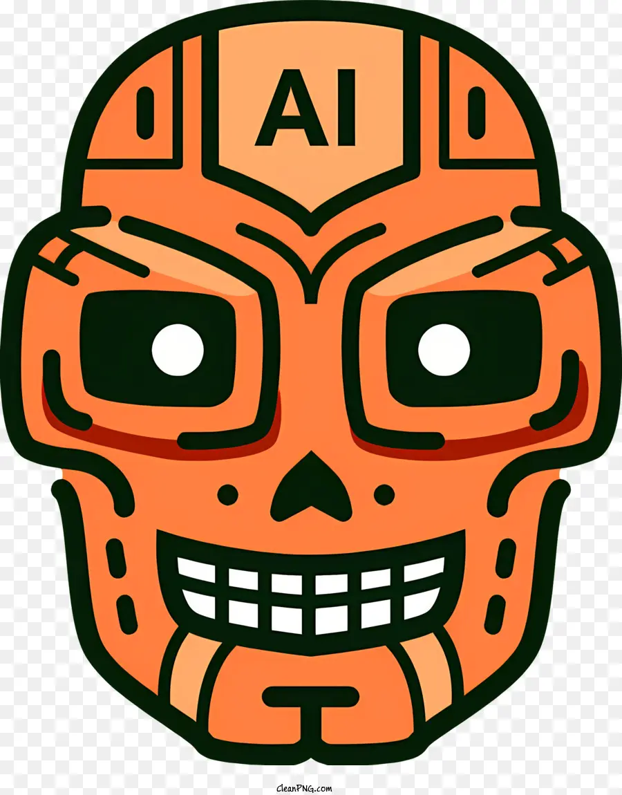 Kartun Masker，Wajah Oranye PNG