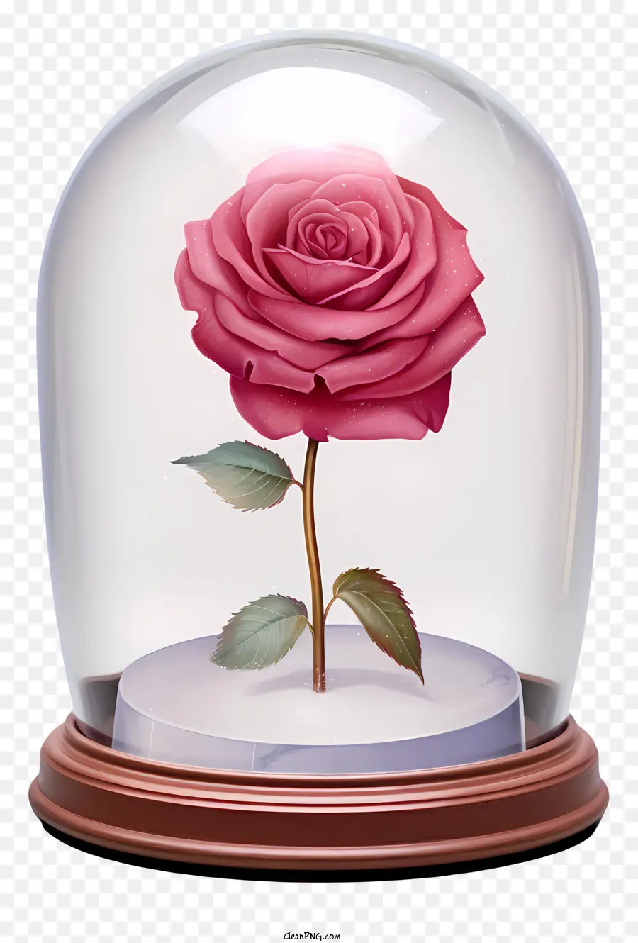 Rose In Glass Dome，Mawar Merah PNG