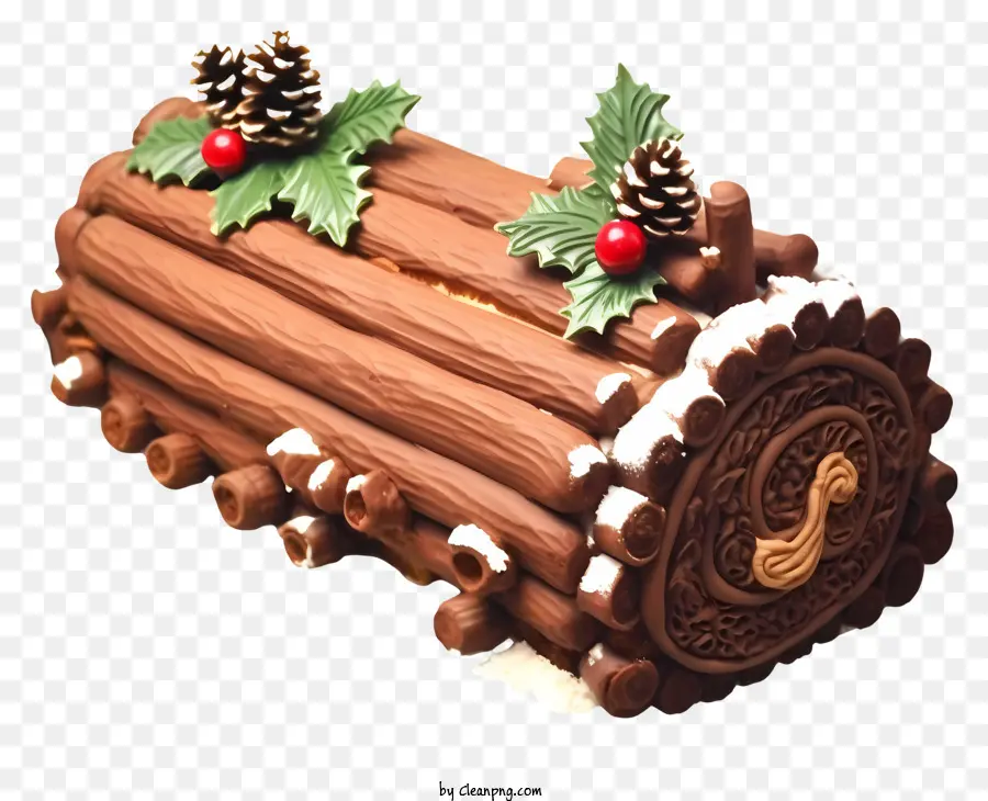 Catatan Roti Jahe，Log Yule Coklat PNG