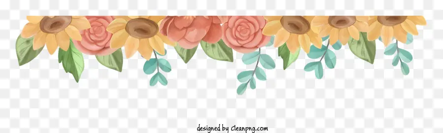 Bunga Karangan Bunga，Warna Warni Bunga Mawar PNG