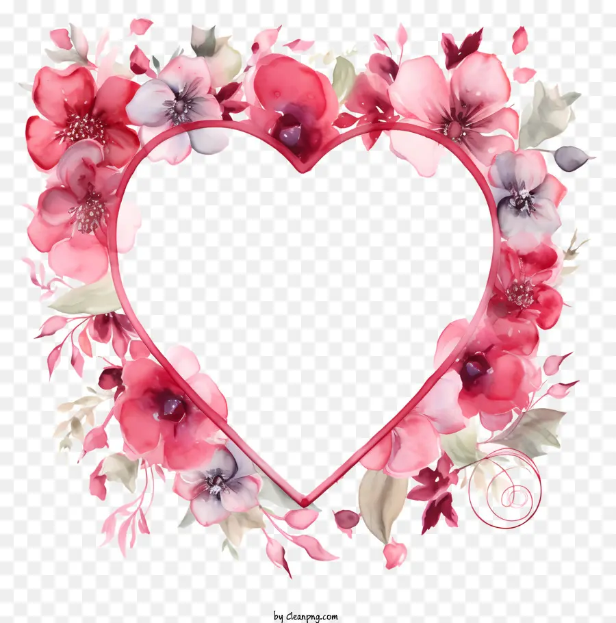 Heartshaped Bunga，Susukan Bunga Merah Muda PNG