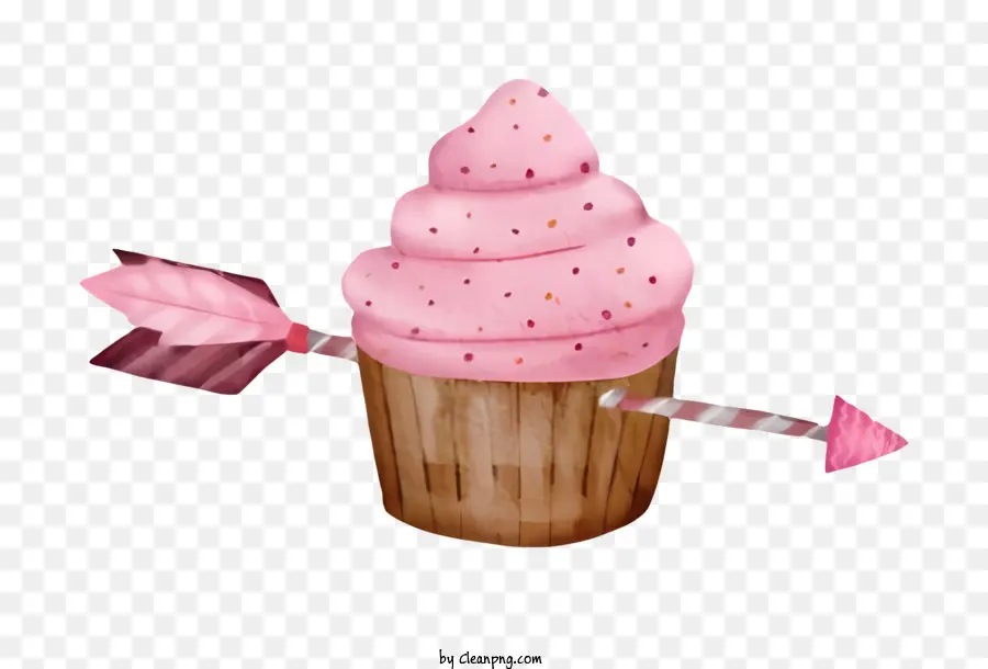 Cupcake，Frosting Merah Muda PNG