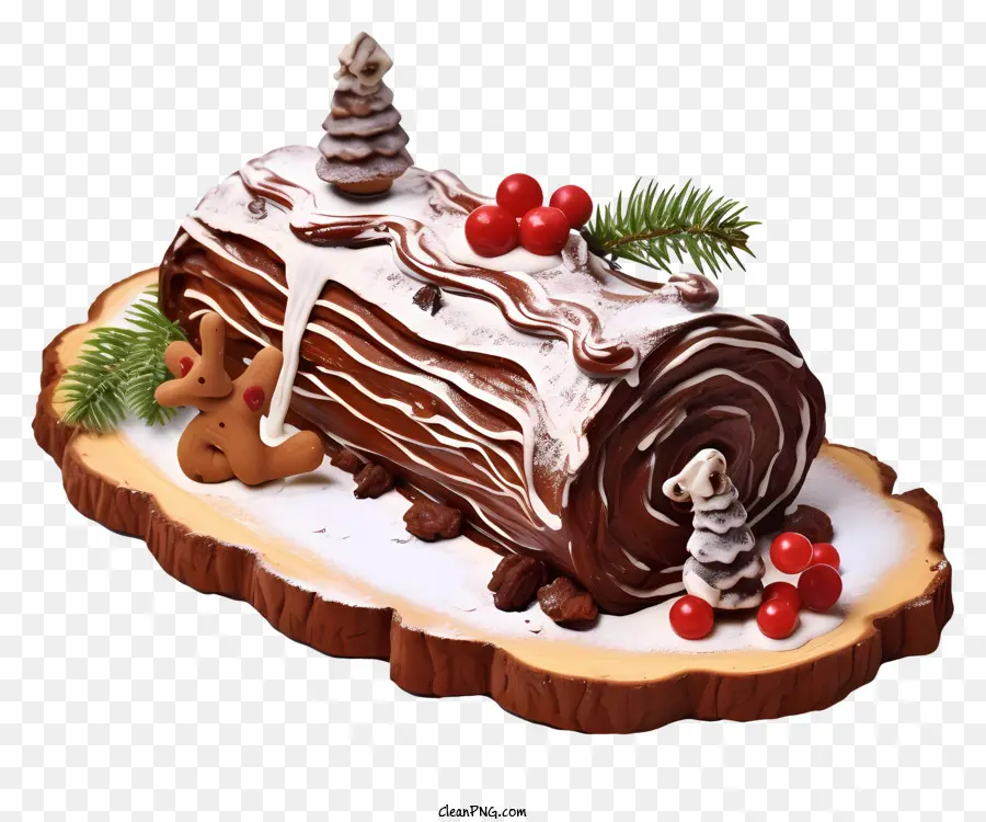 Kue Coklat，Kue Log Yule PNG