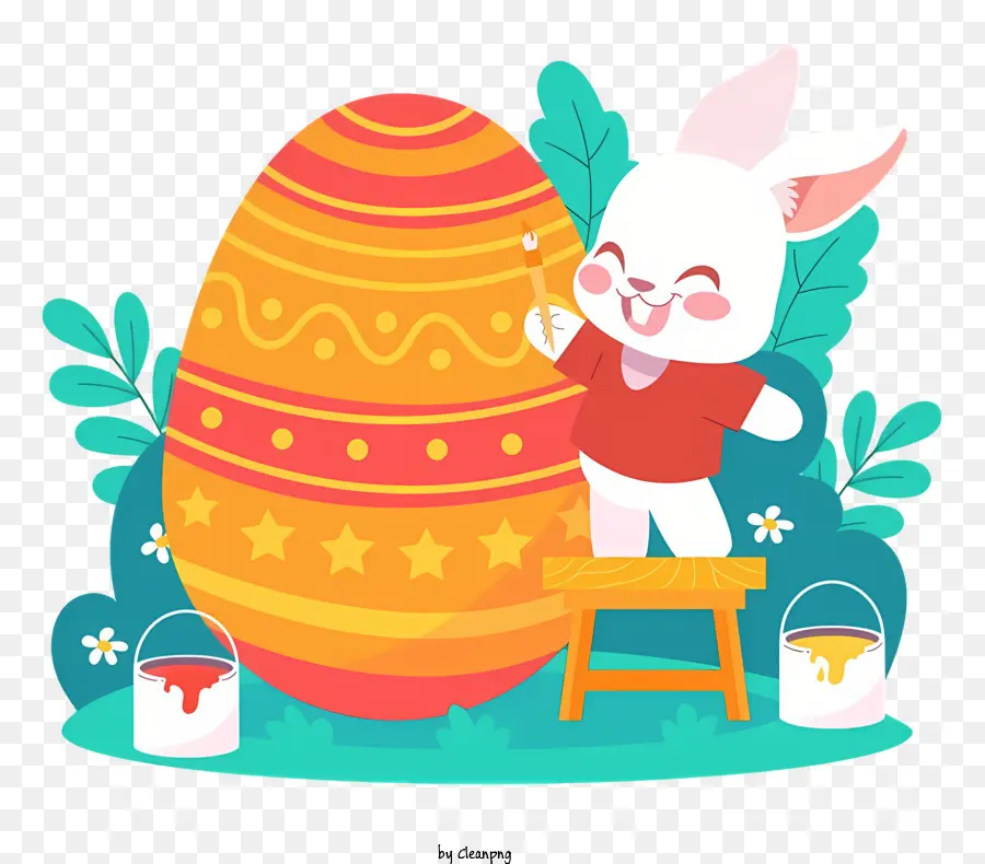 Kelinci Paskah，Lukisan Telur PNG
