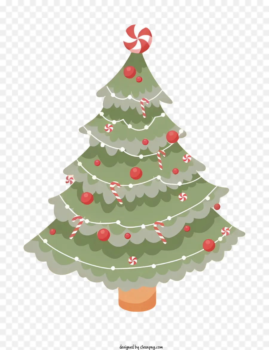 Pohon Natal，Permen Tongkat PNG