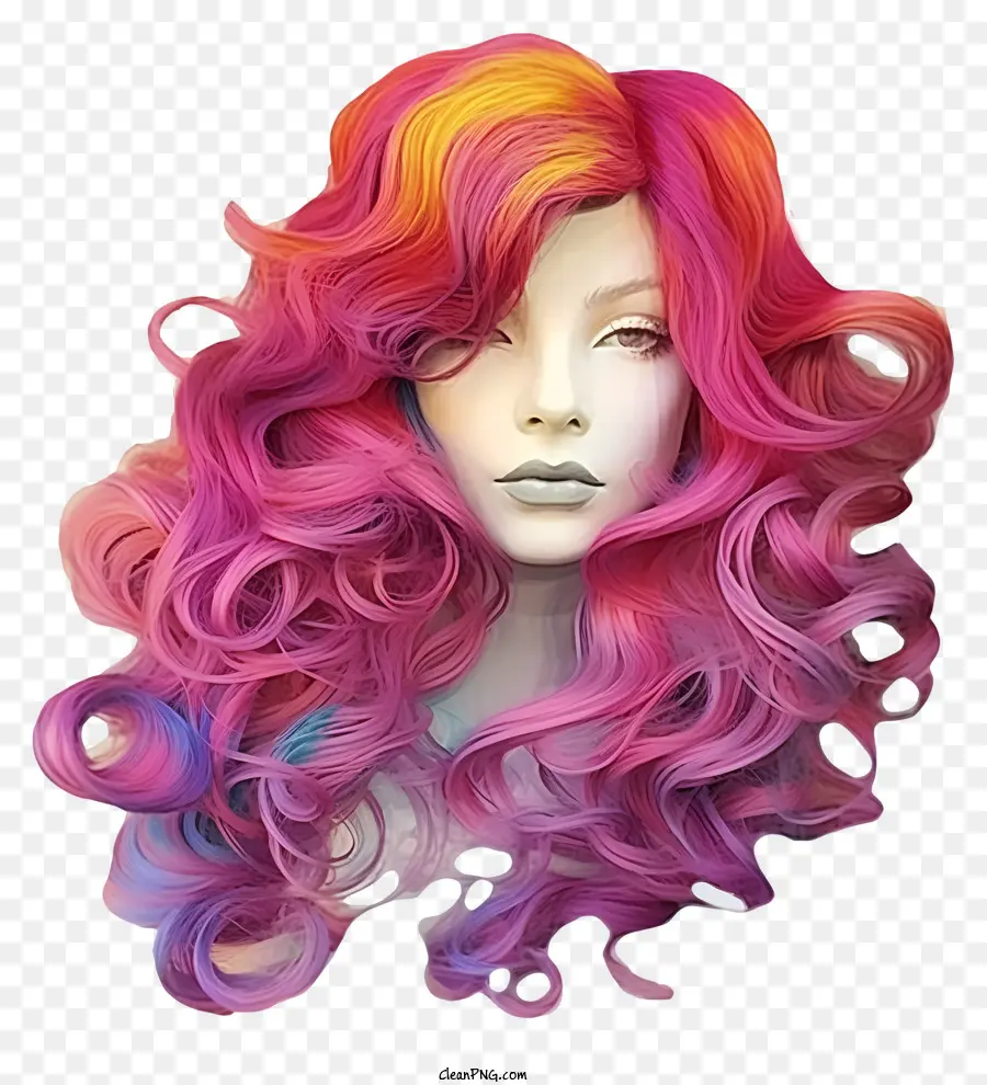 Wig Berwarna Warni，Rambut Berwarna Warni PNG