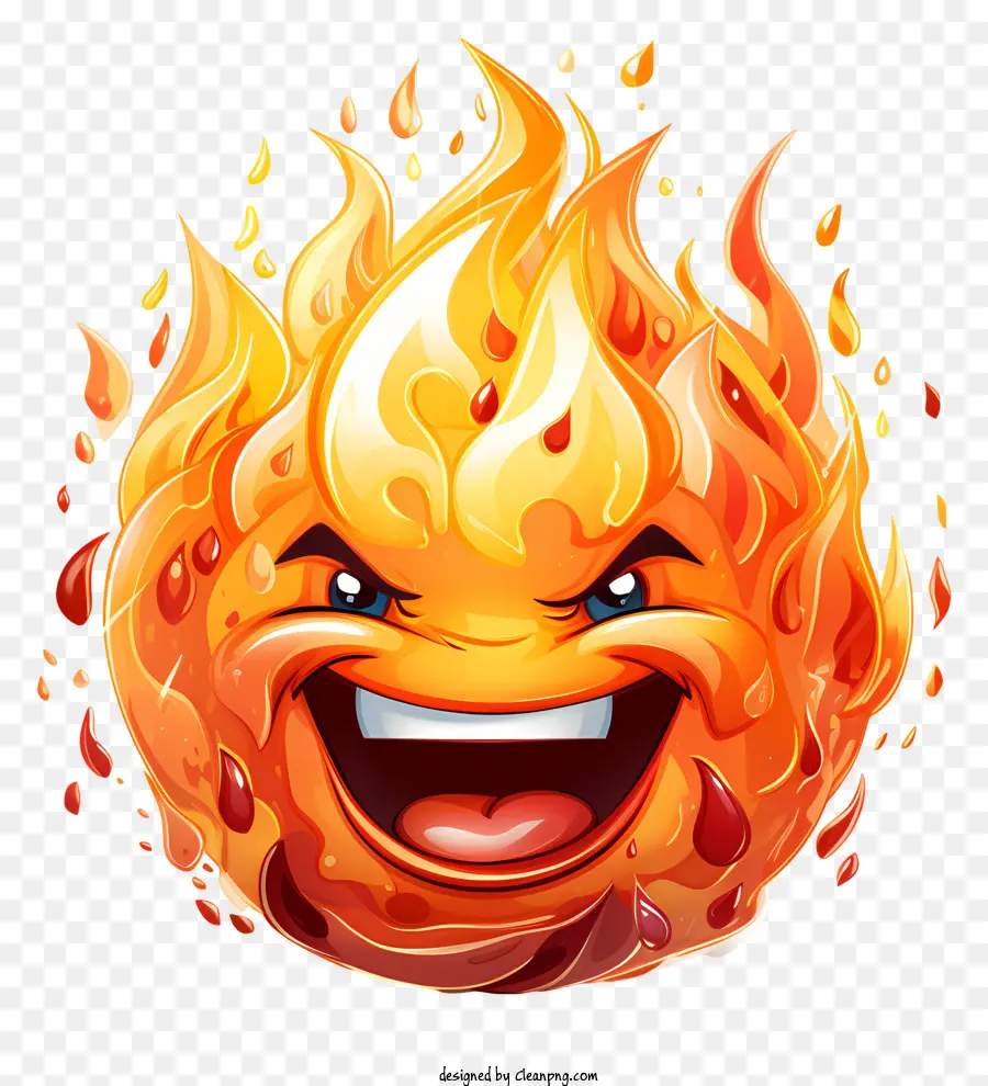 Bola Api Yang Tersenyum，Happy Fireball PNG