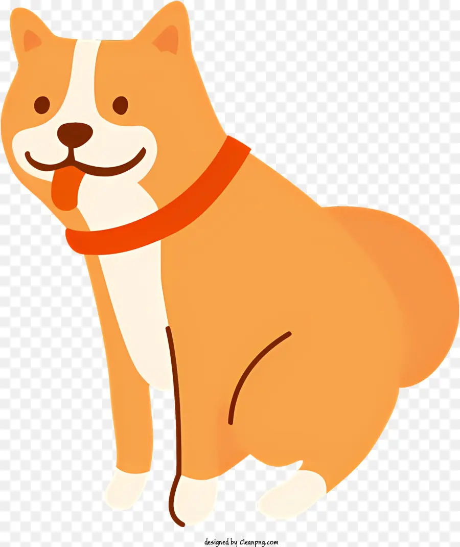 Kartun Anjing，Kerah Oranye PNG