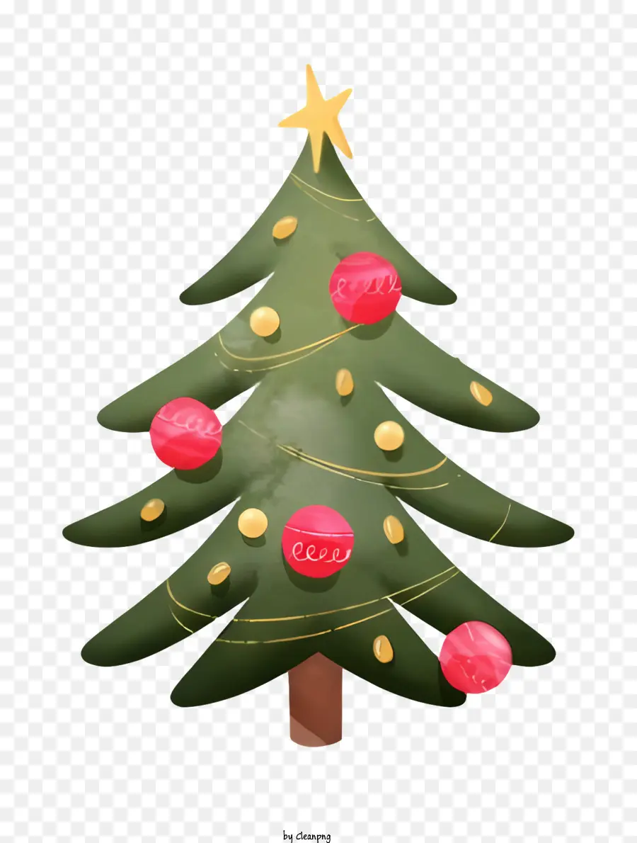 Hijau Pohon Natal，Bola Merah PNG