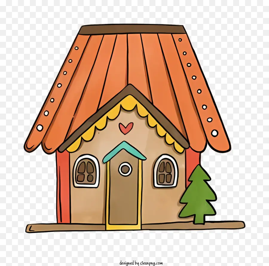 Gingerbread House，Atap Merah PNG