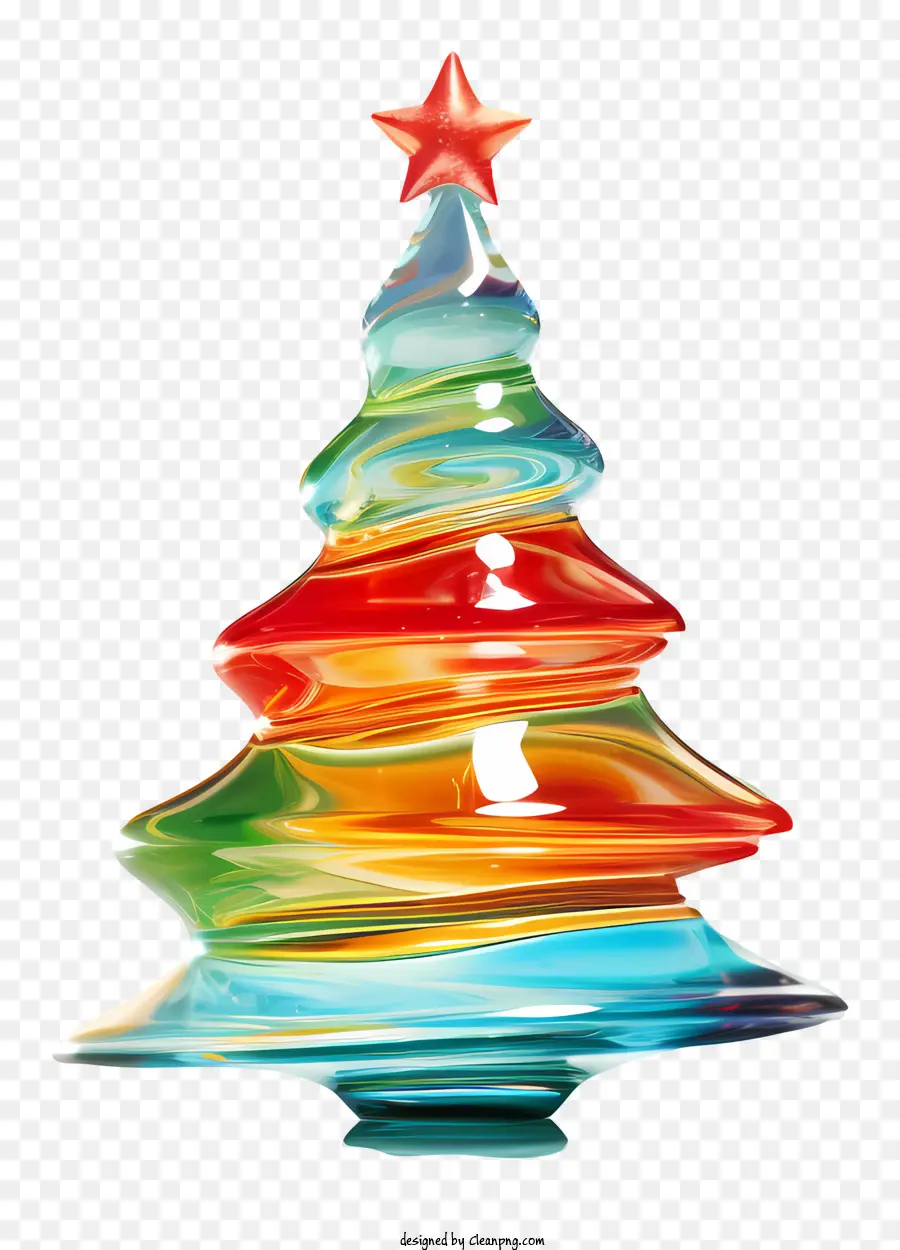Pohon Natal Kaca，Warna Warni Pohon Natal PNG