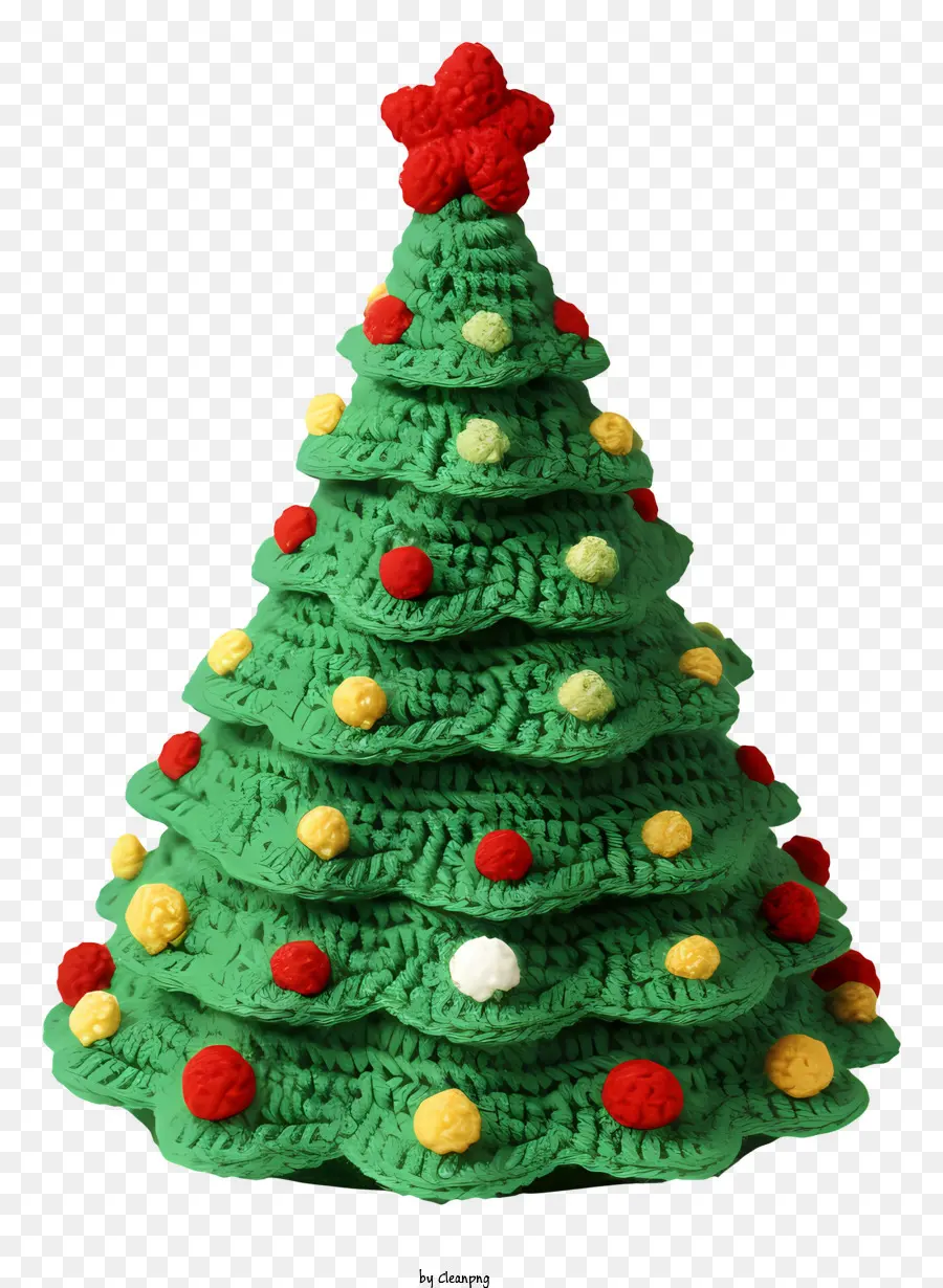 Pohon Natal Yang Dirajut，Benang Hijau PNG