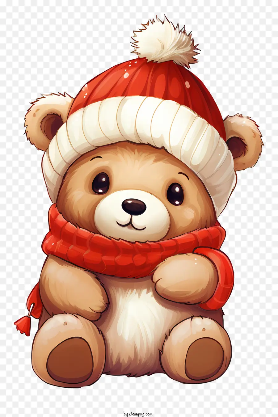 Beruang，Topi Rajutan Merah PNG