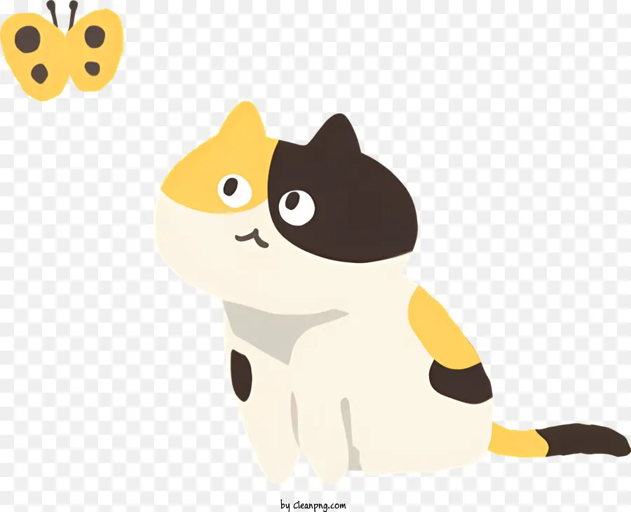 Kucing Lucu，Kucing Dan Kupu Kupu PNG