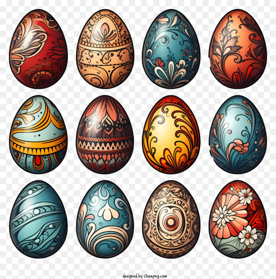 Telur Berwarna Warni，Telur Hiasan PNG