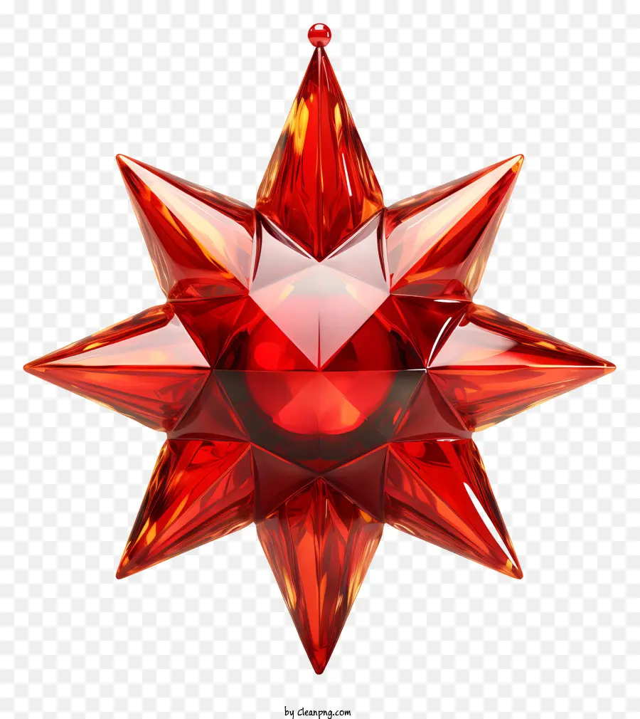 Bintang Kristal Merah，Patung Tiga Dimensi PNG