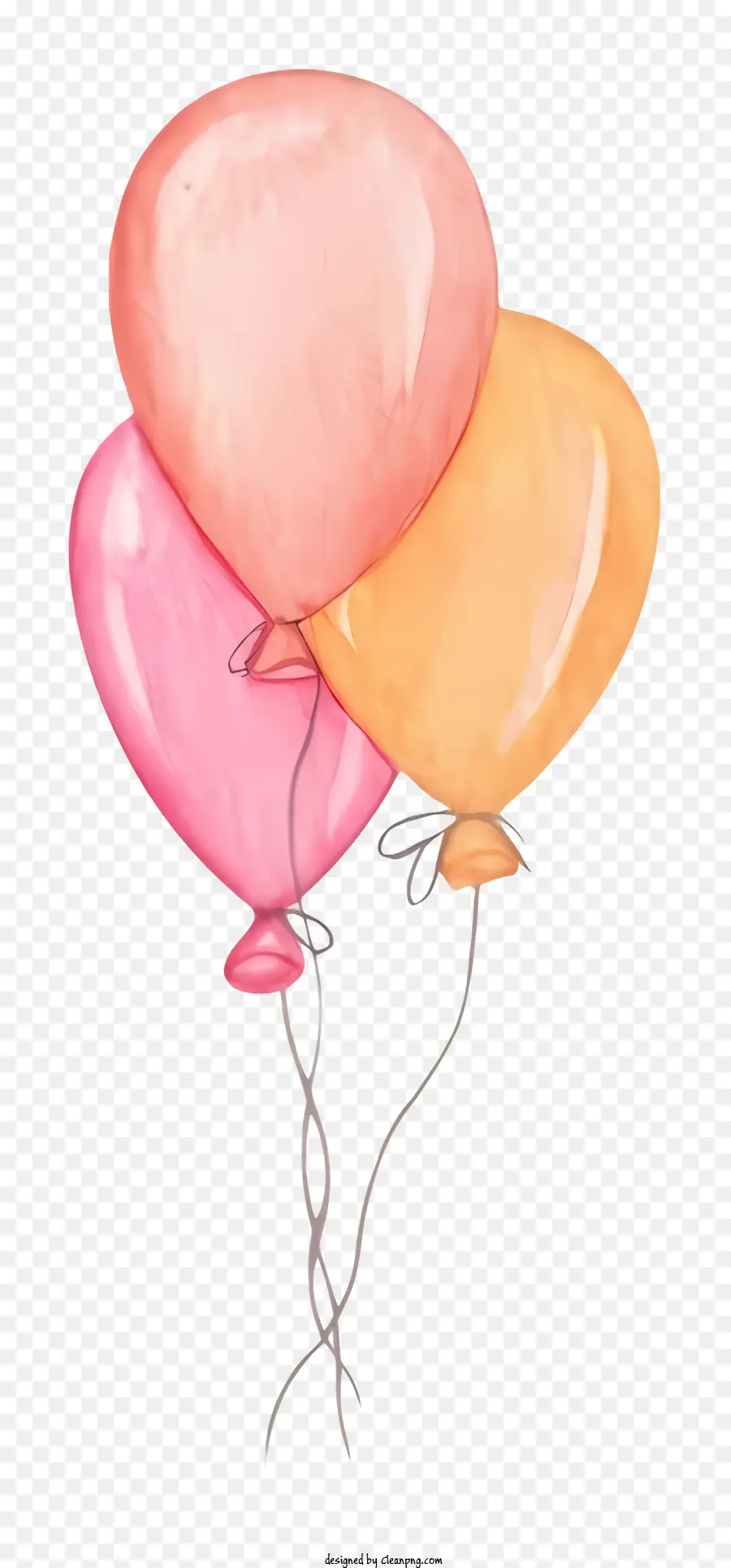 Balon，Balon Merah Muda Dan Oranye PNG
