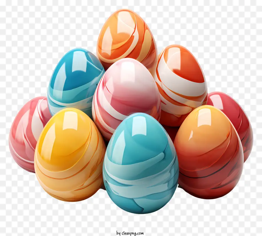 Telur Dicat，Telur Berwarna Warni PNG