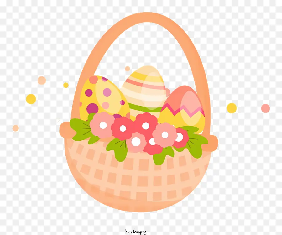 Keranjang Paskah，Telur Berwarna Warni PNG