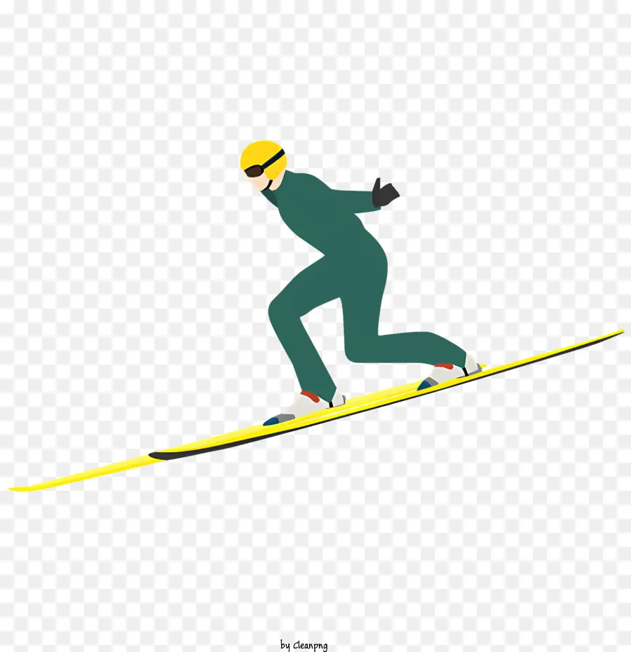 Ski Melompat，Jumpsuit Kuning PNG