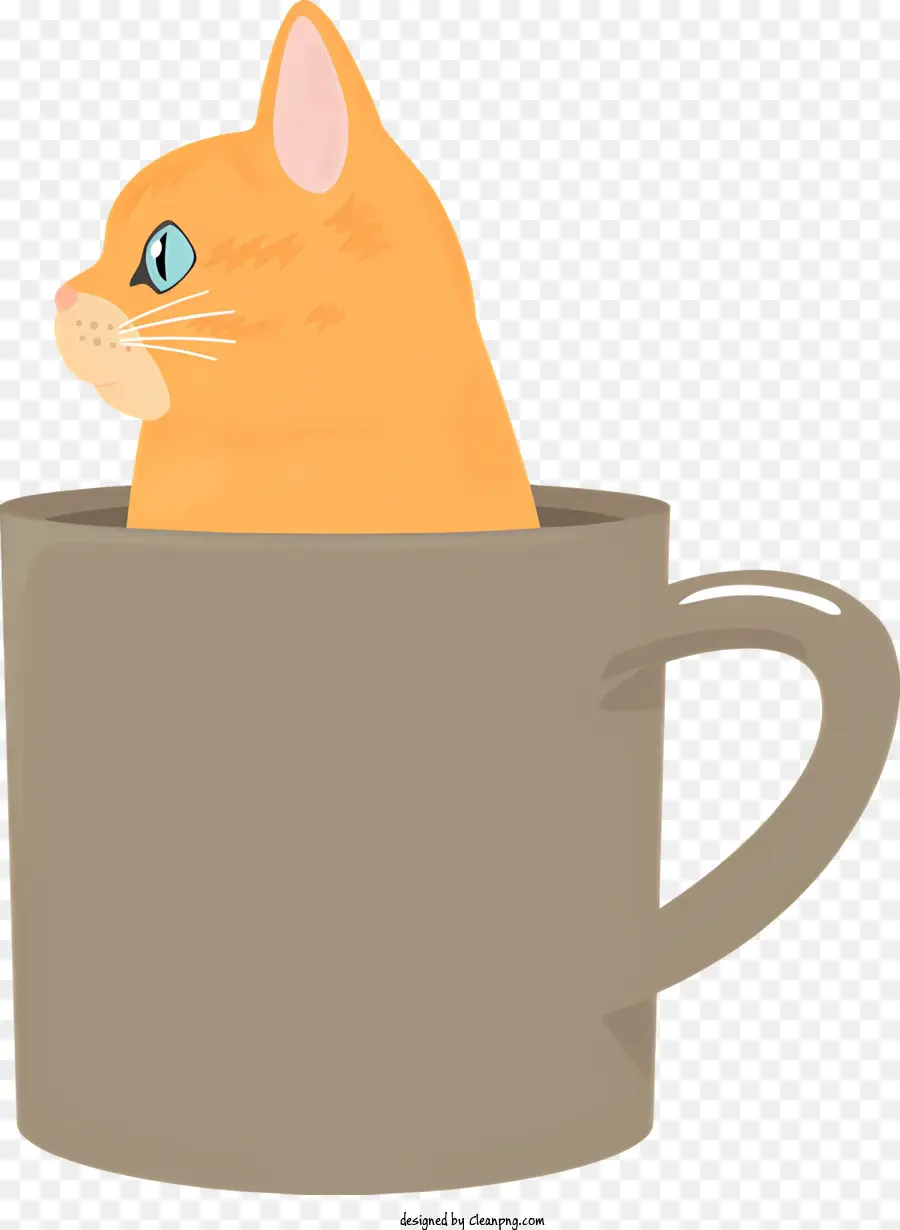 Kucing Oranye Kecil，Mug Keramik PNG