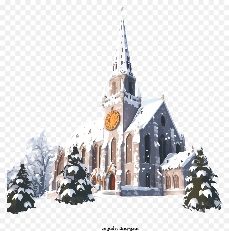 Gereja Musim Dingin，Gereja Tertutup Salju PNG