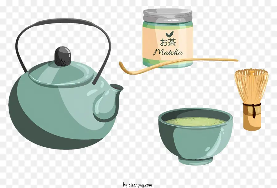 Teko，Set Matcha PNG