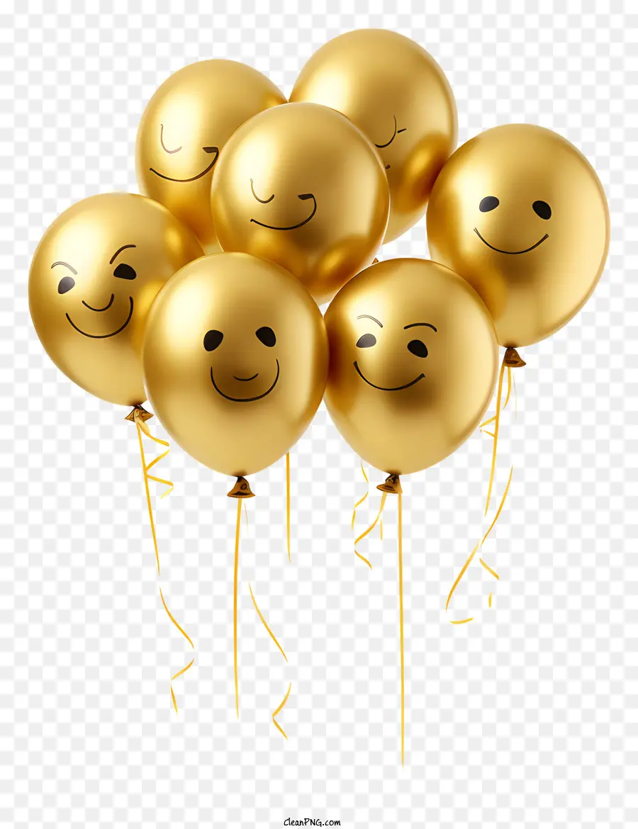 Smiley，Balon Emas PNG