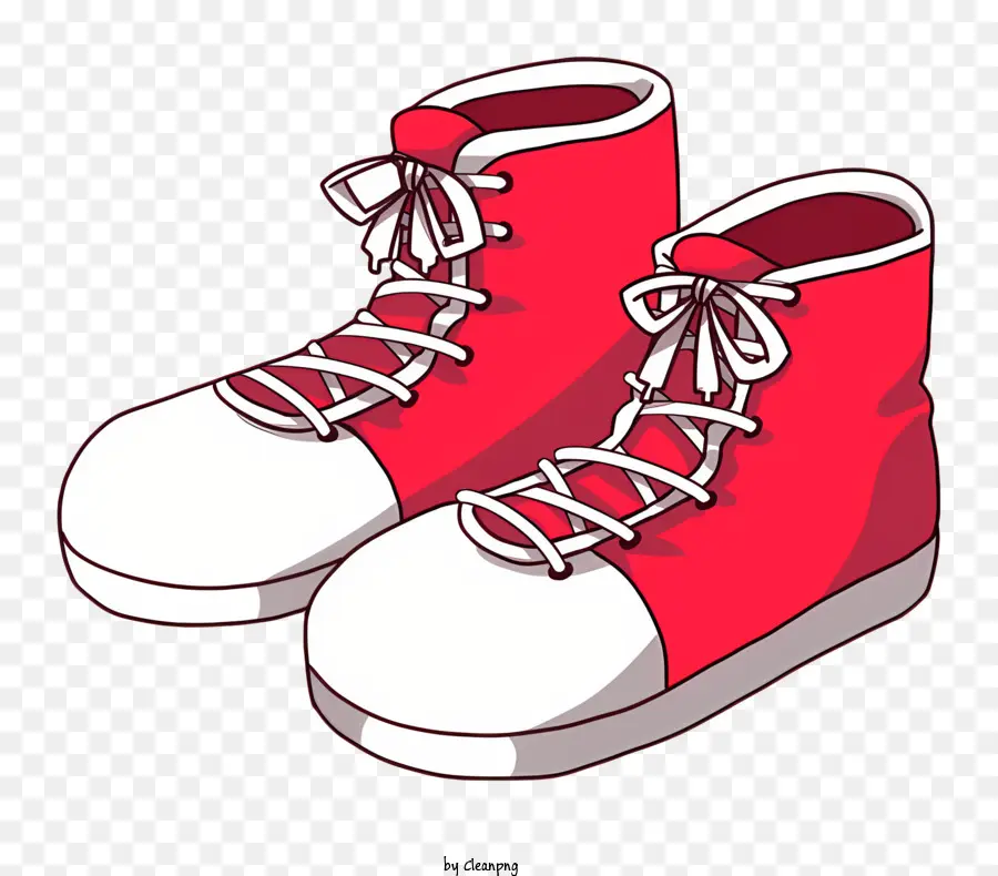 Sepatu Kets Merah，Tali Putih PNG