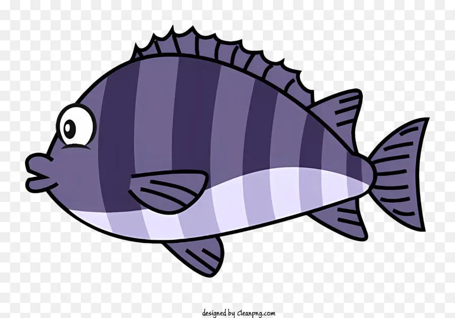 Kartun Ikan，Ikan Ungu PNG
