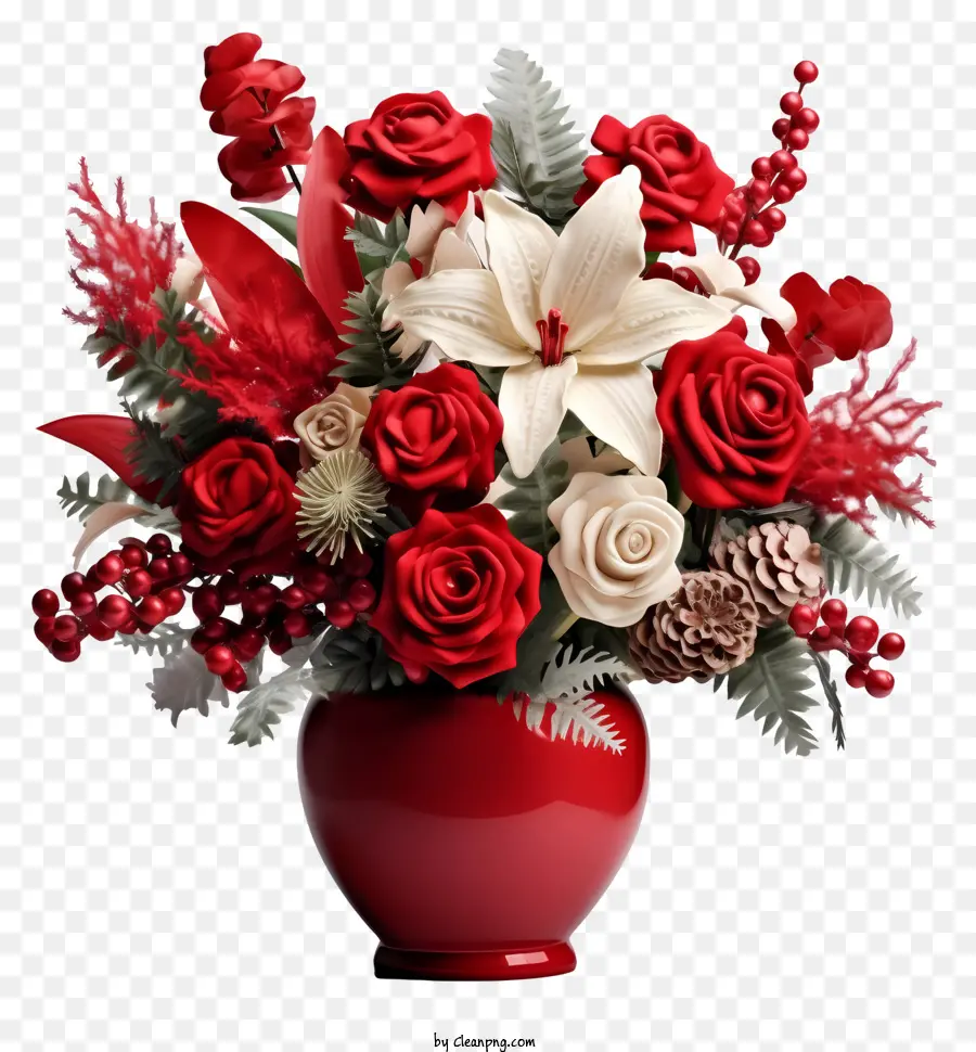 Vas Merah，Bunga Putih PNG