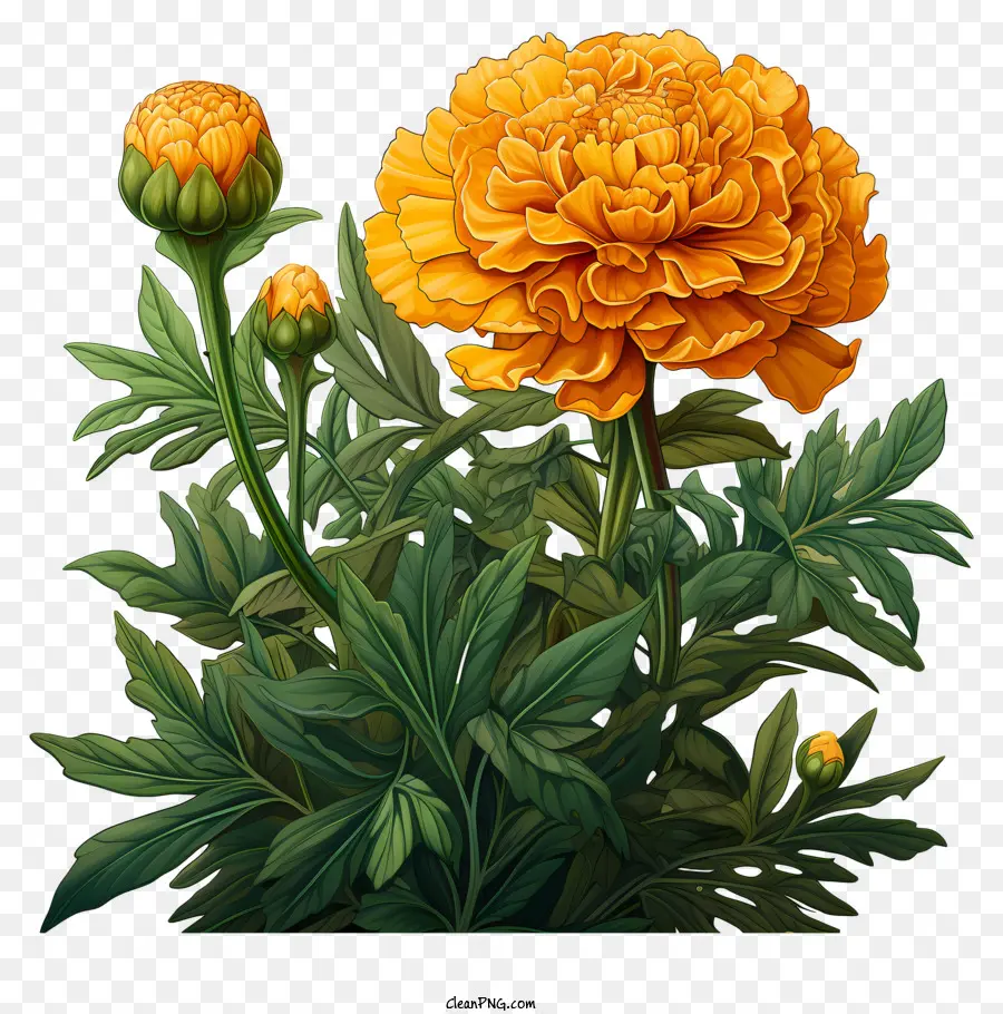 Karangan，Marigold Oranye PNG