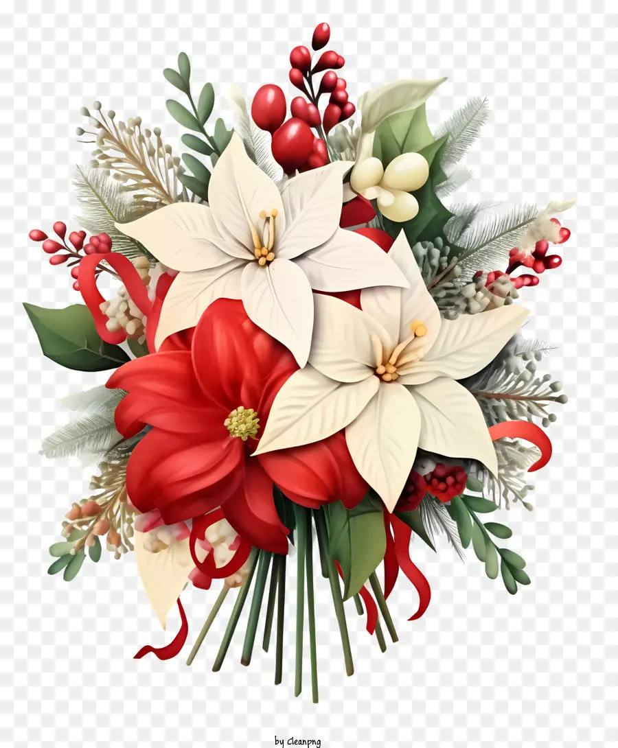 Karangan，Bunga Merah Dan Putih PNG