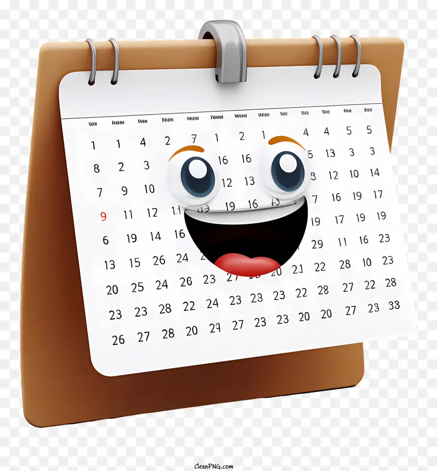 Kalender Tersenyum，Kalender Kertas Coklat PNG