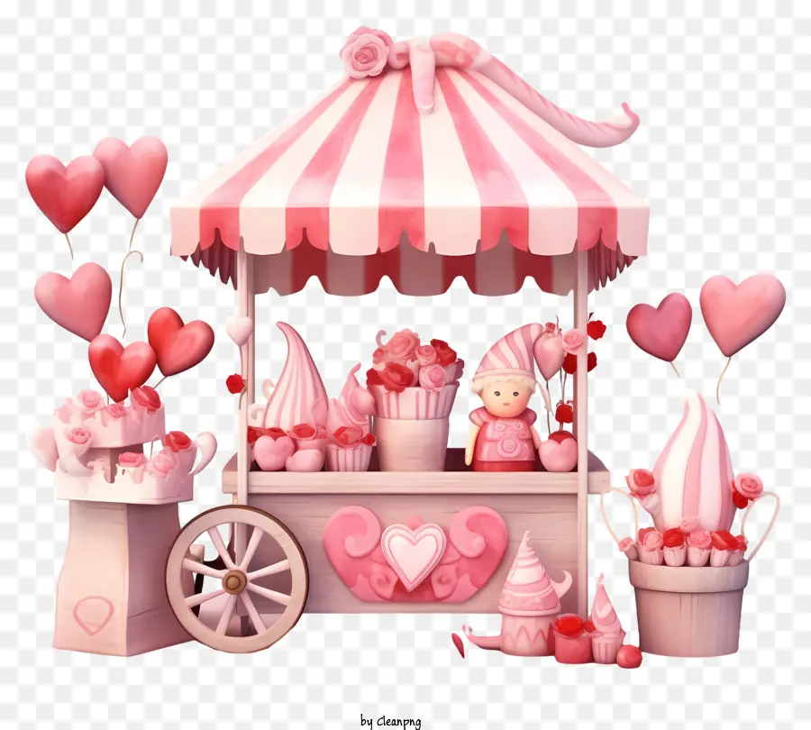 Kios Romantis Hari Kasih Sayang，Stand Permen PNG