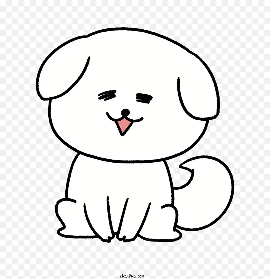 Kartun，Anjing Putih Kecil PNG