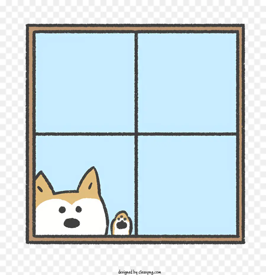 Kartun，Jendela Dengan Anjing PNG