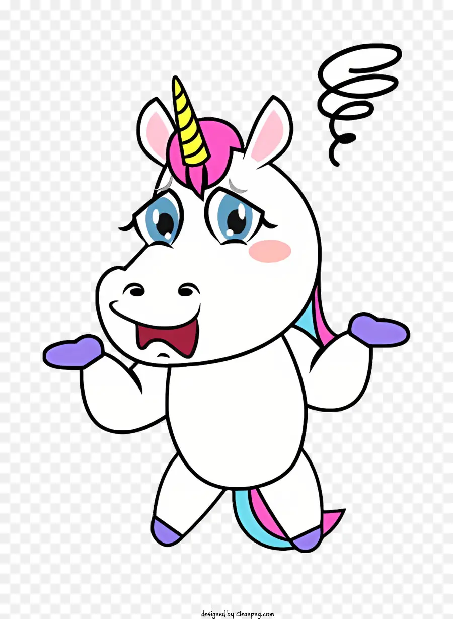 Kartun，Unicorn Yang Bingung PNG