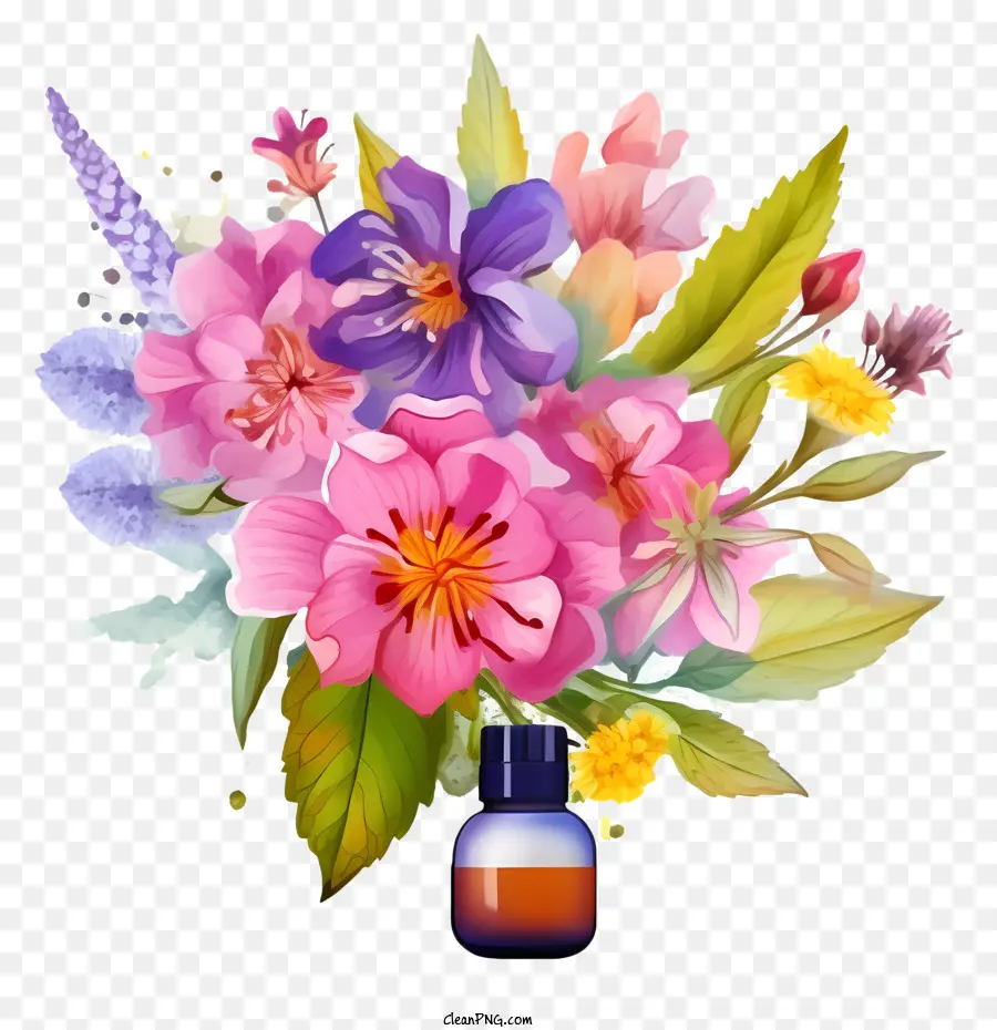 Terapi Esensi Bunga Cat Air，Karangan Bunga PNG