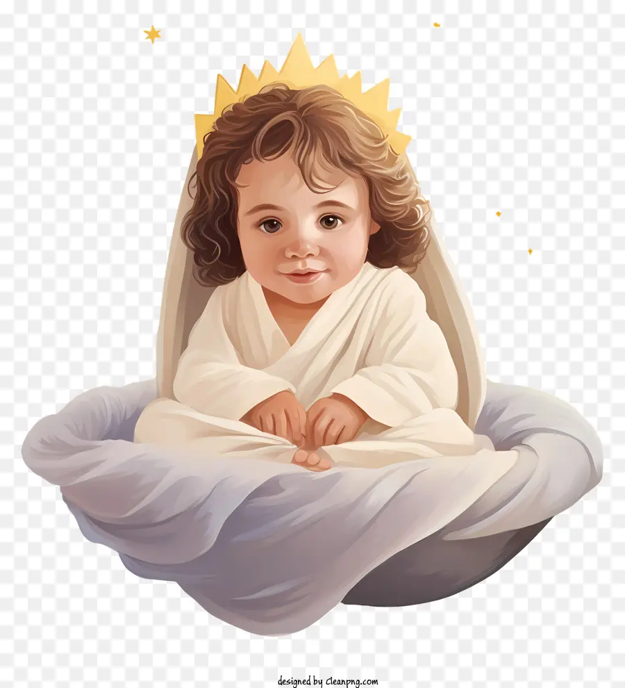 Pastel Yesus Sayang，Bayi Dengan Mahkota PNG