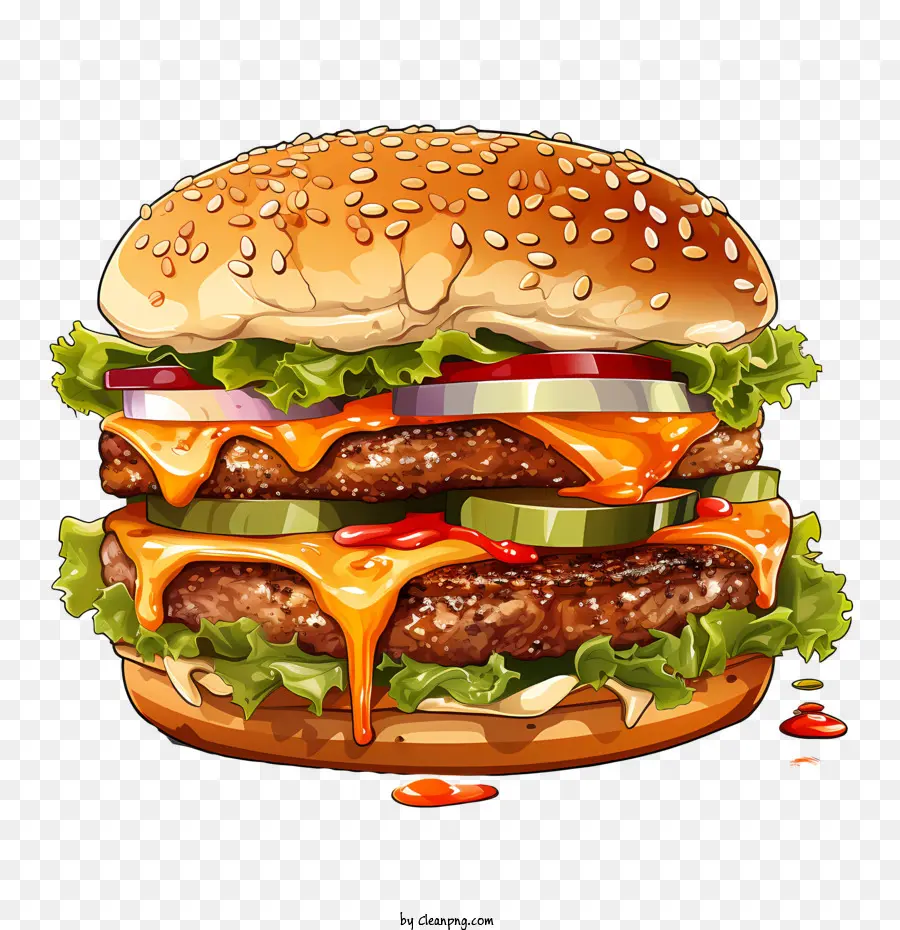 Burger Amerika，Hamburger Raksasa PNG