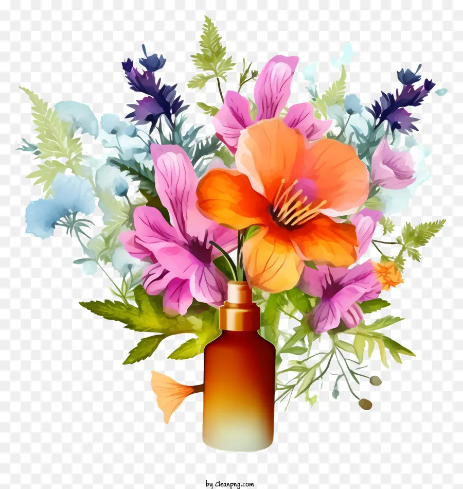 Terapi Esensi Bunga Cat Air，Karangan Bunga PNG