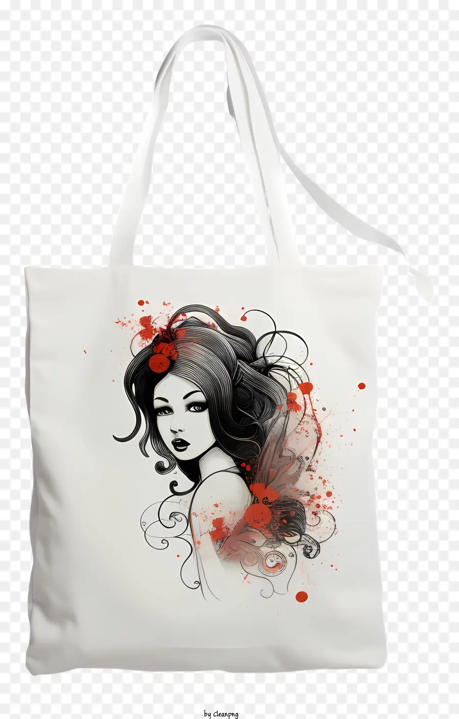 Tote Bag，Wanita Dengan Rambut Panjang PNG