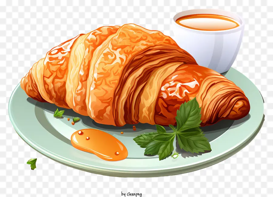 Croissant，Piring PNG