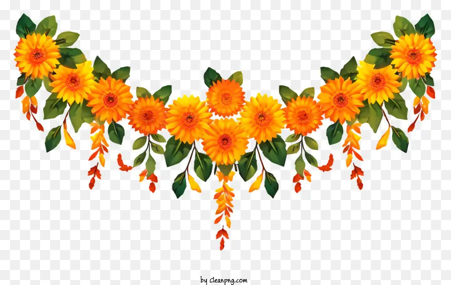 Dekorasi Toran Marigold，Bunga Oranye PNG