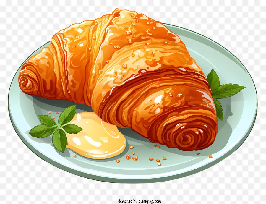 Croissant，Piring PNG