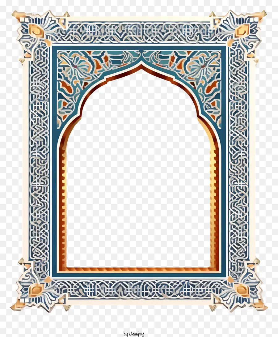 Gaya Isometrik，Bingkai Islam Arab PNG