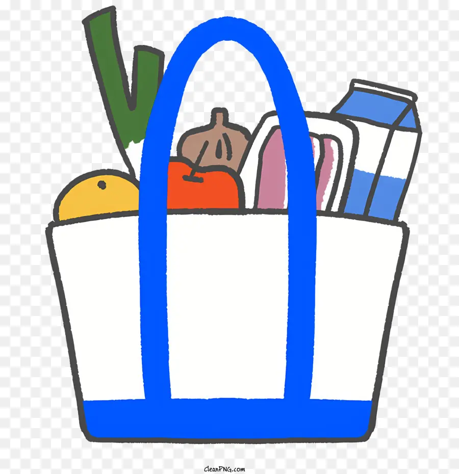 Kartun，Shopping Bag Biru PNG