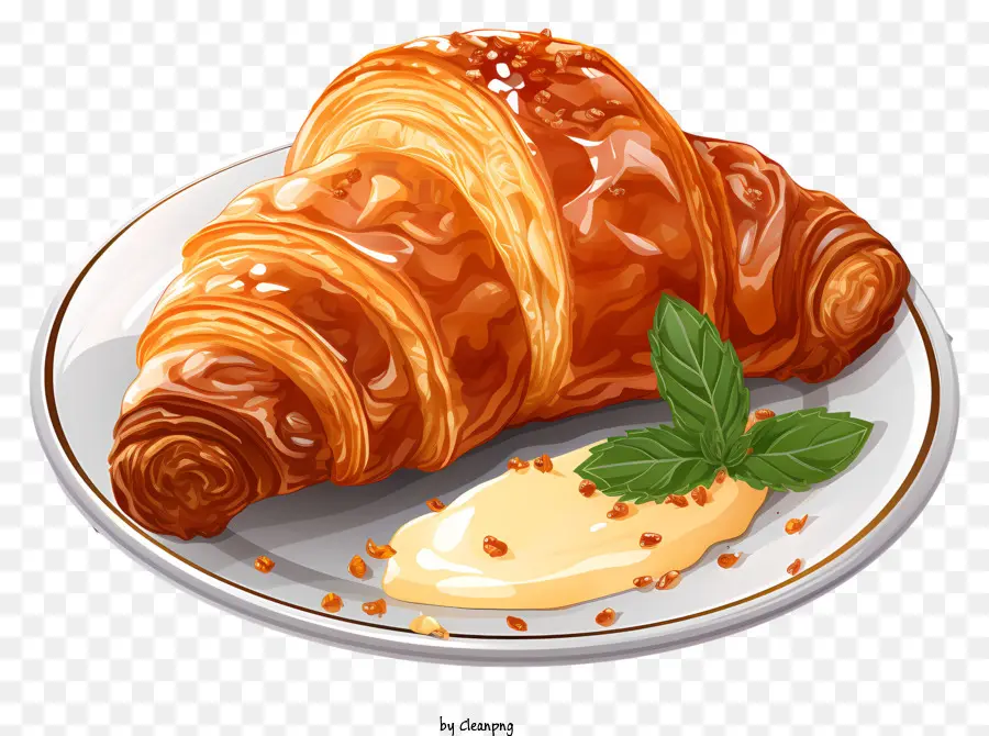 Croissant，Piring PNG